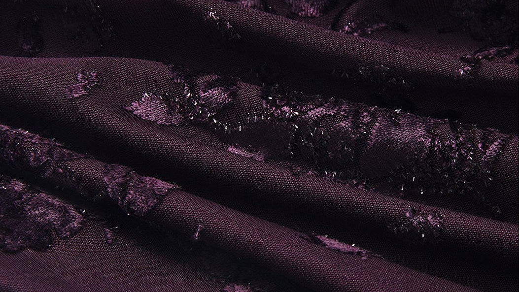 Mulberry Silk Dress - Elegant Lace Design