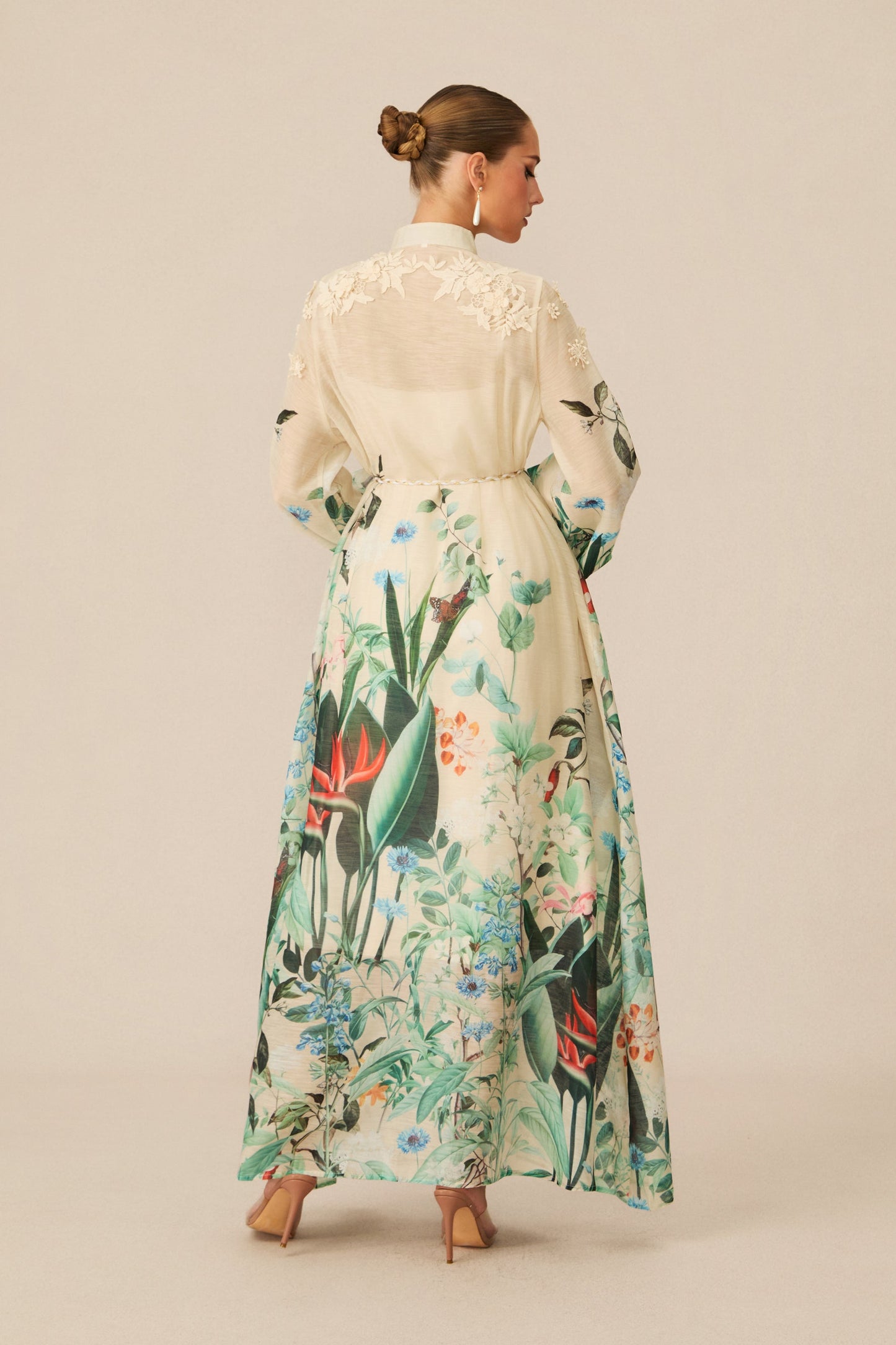 Uma Floral Print Puff Sleeve Maxi Dress