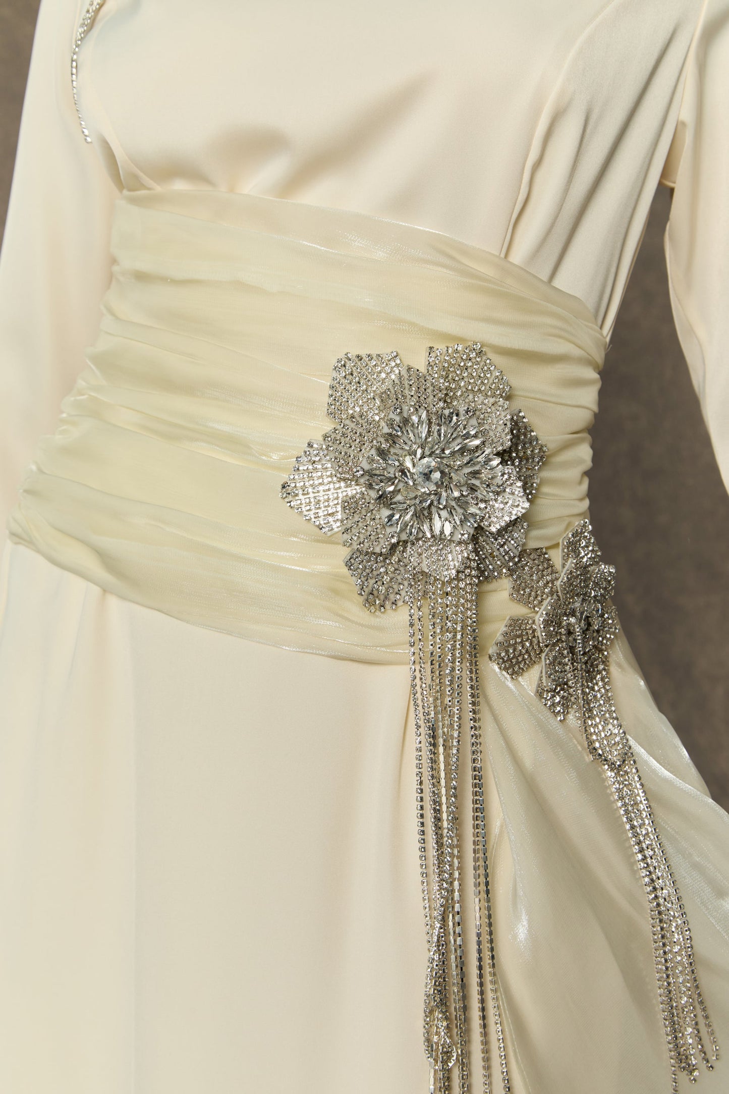 Hazel Elegant Floral Rhinestone Maxi Gown