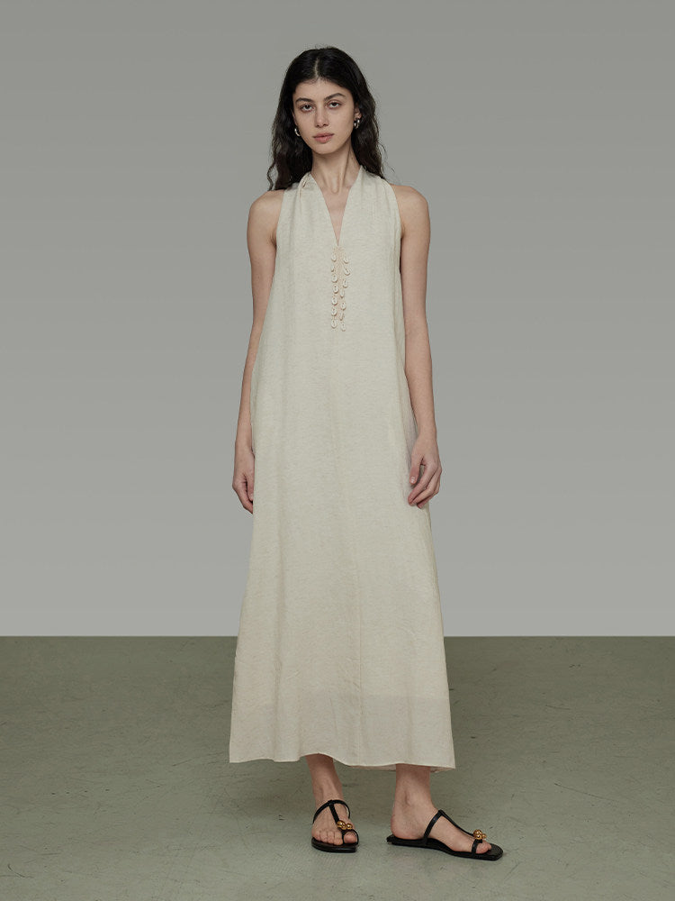 hanging dress design Women's Sleeveless Hanging Neck Dress