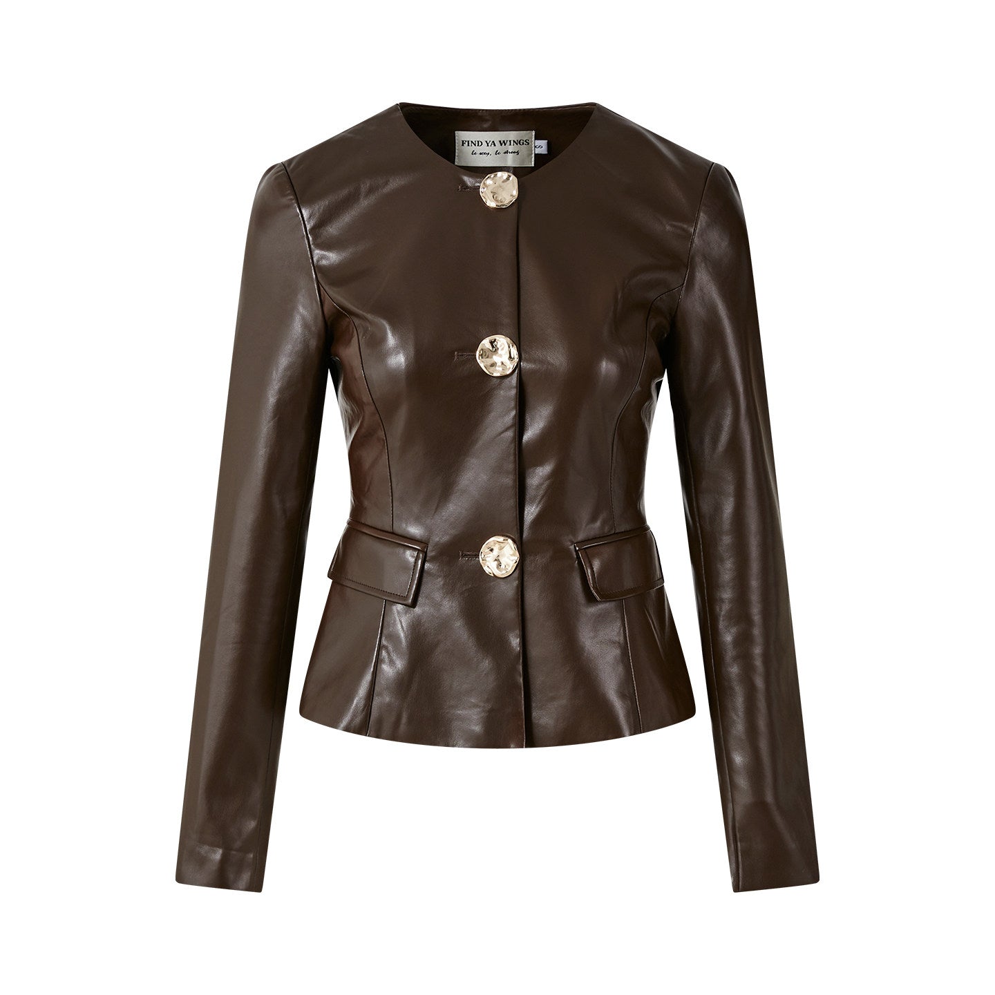 Leather Top with Metal Button Design