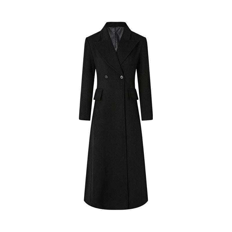 Wool Long Coat - Elegant Minimalist Design