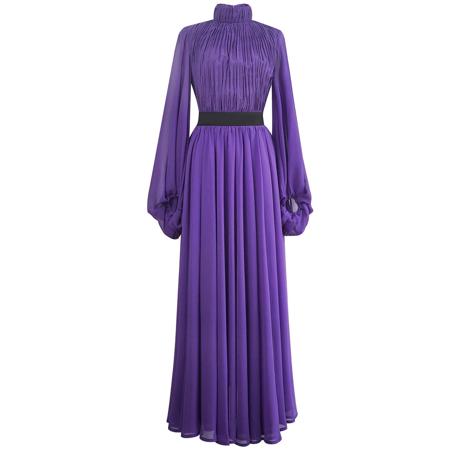 Polyester Vintage A-Line Dress with Cinched Waist