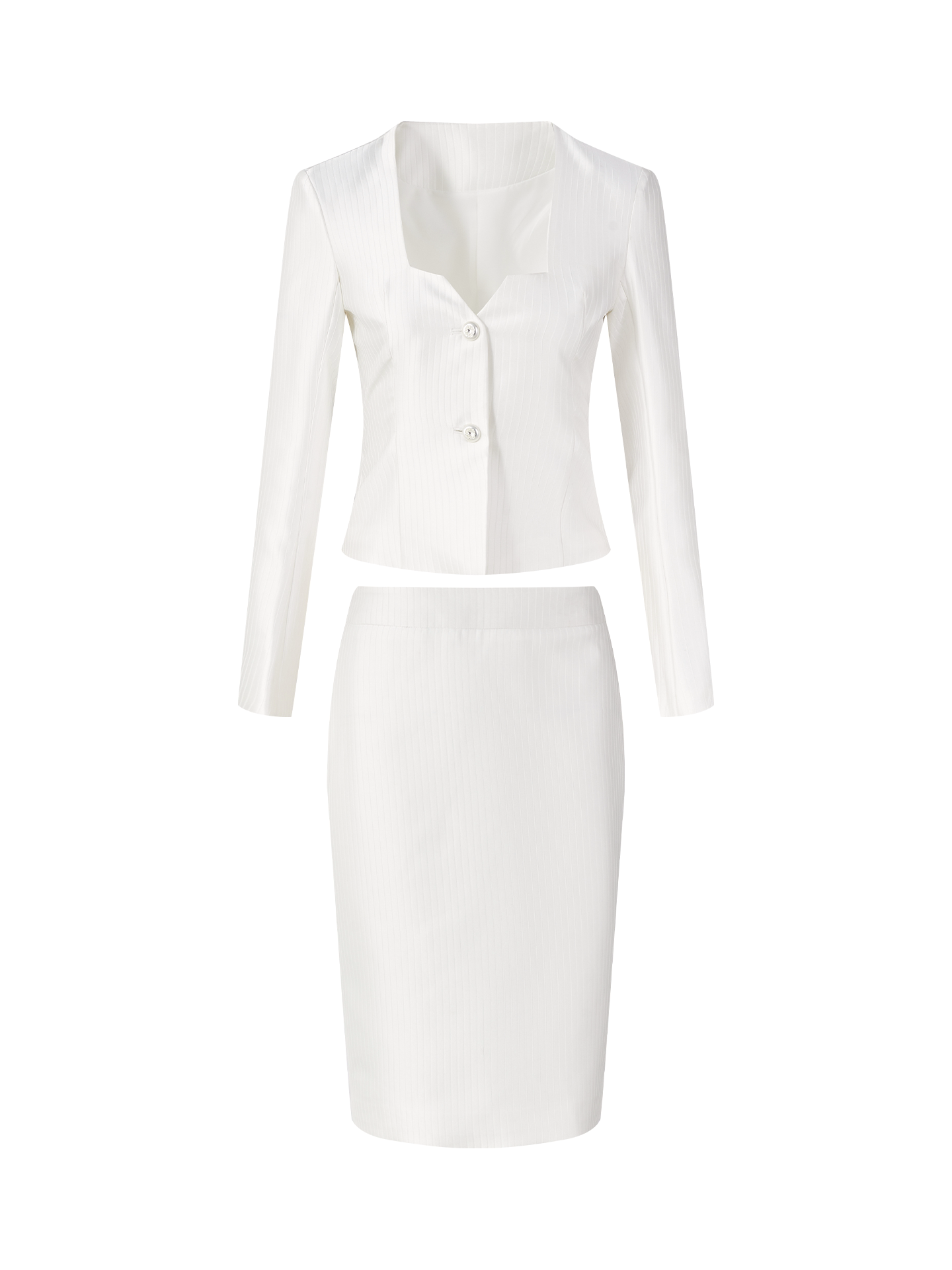 Viscose - Fitted Top and Skirt Two-Piece Set