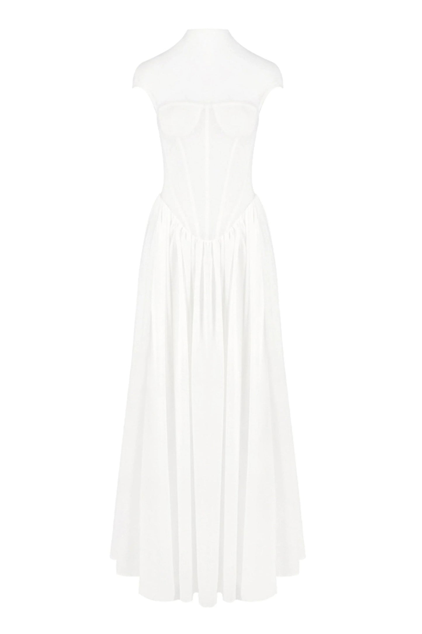 Drew Elegant Cap Sleeve Corset Maxi Dress