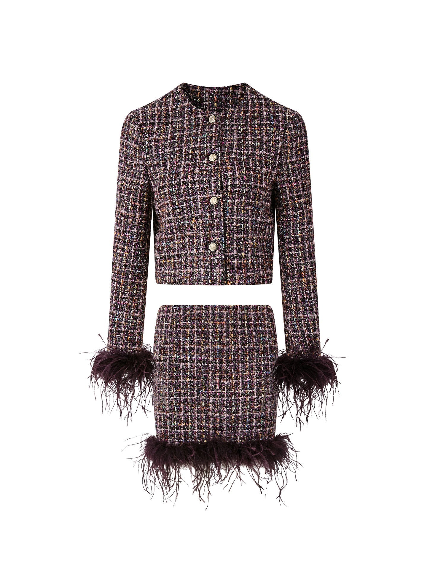 Mulberry Silk - Elegant Top and Skirt Two-Piece Set