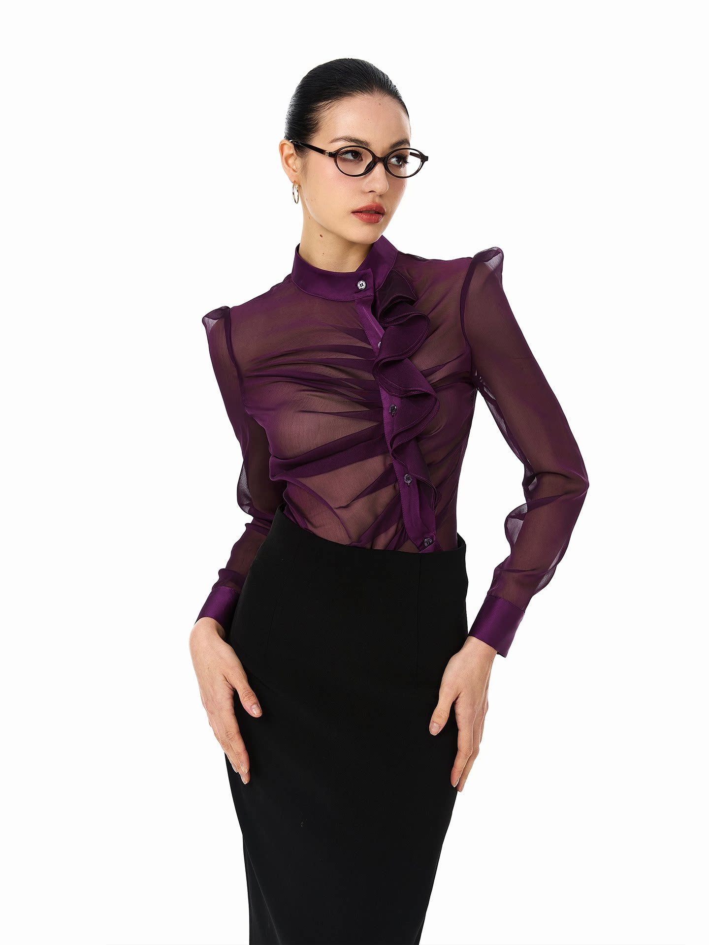 Sheer Viscose Blouse - Elegant and Lightweight