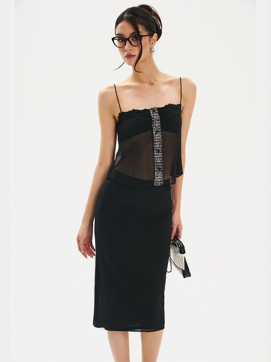 Mulberry Silk - Elegant Top and Skirt Two-Piece Set