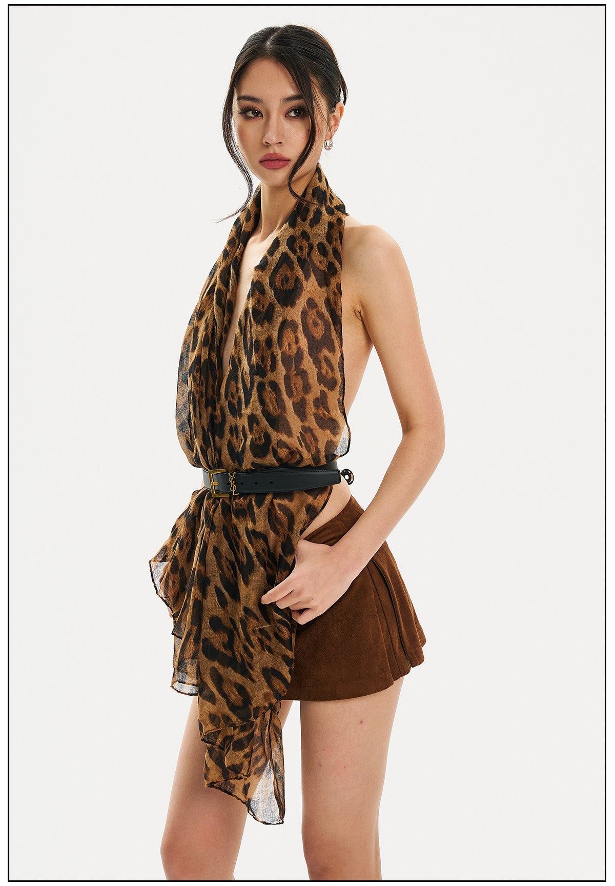 Chiffon Leopard Print Scarf - Versatile and Elegant