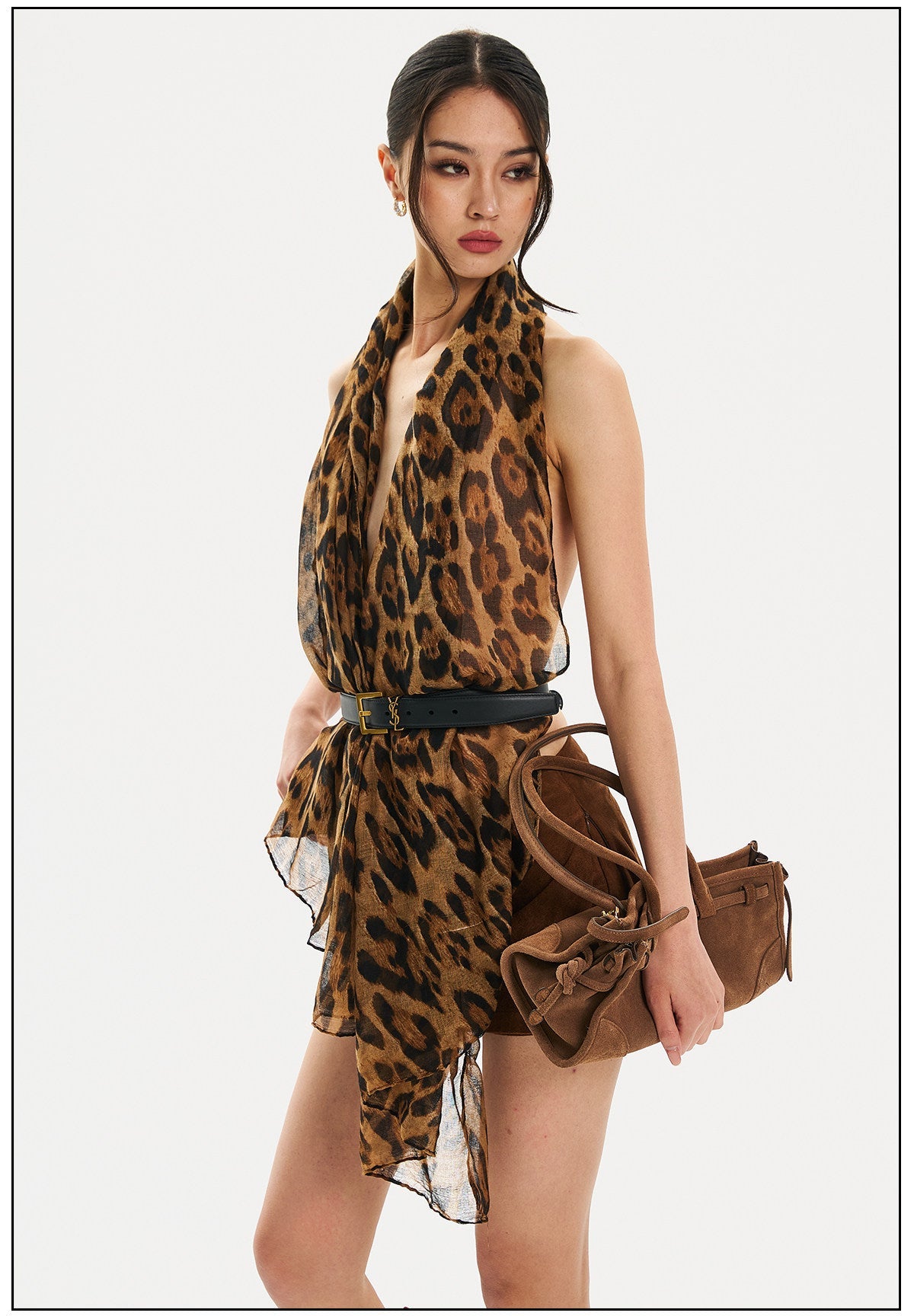 Chiffon Leopard Print Scarf - Versatile and Elegant