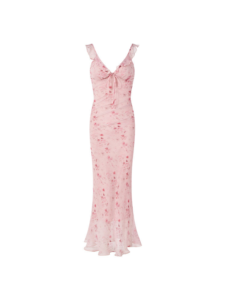 Floral Embroidered Dress - Romantic Pink