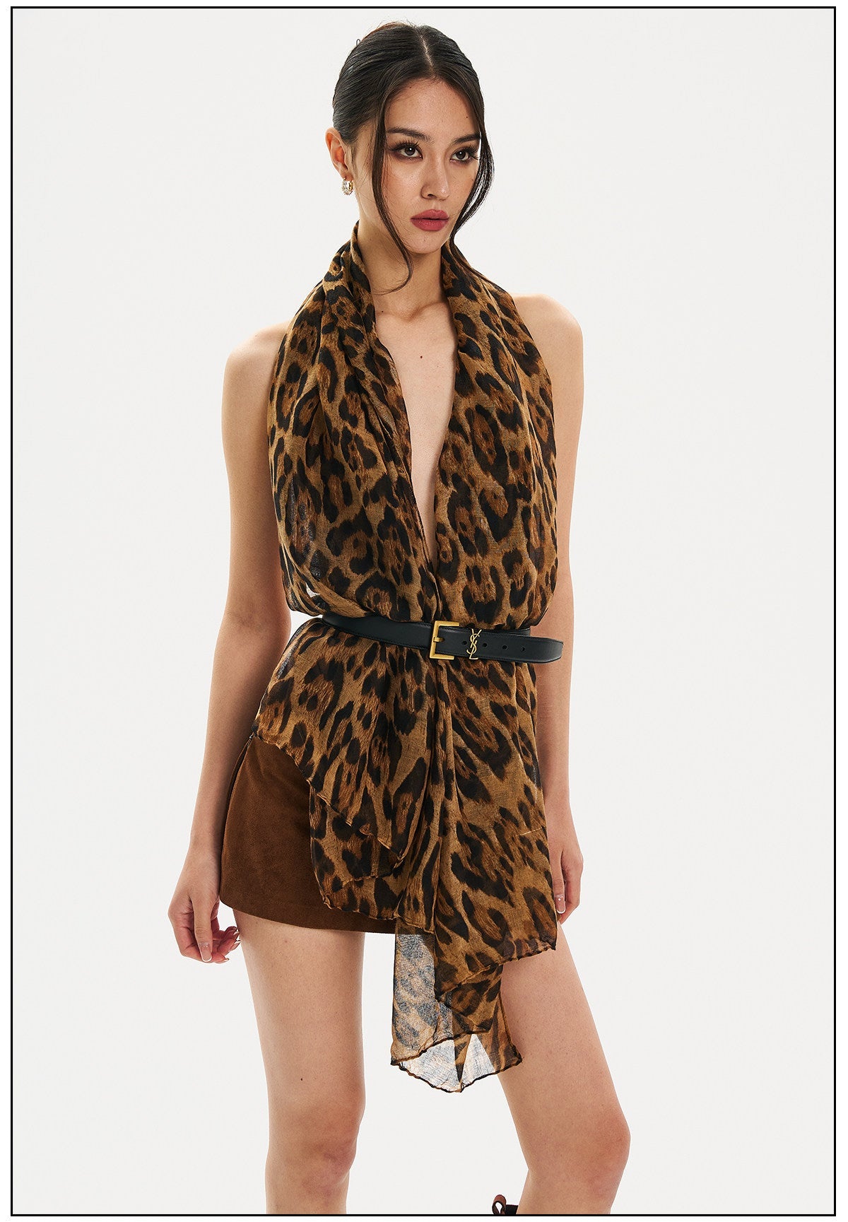 Chiffon Leopard Print Scarf - Versatile and Elegant