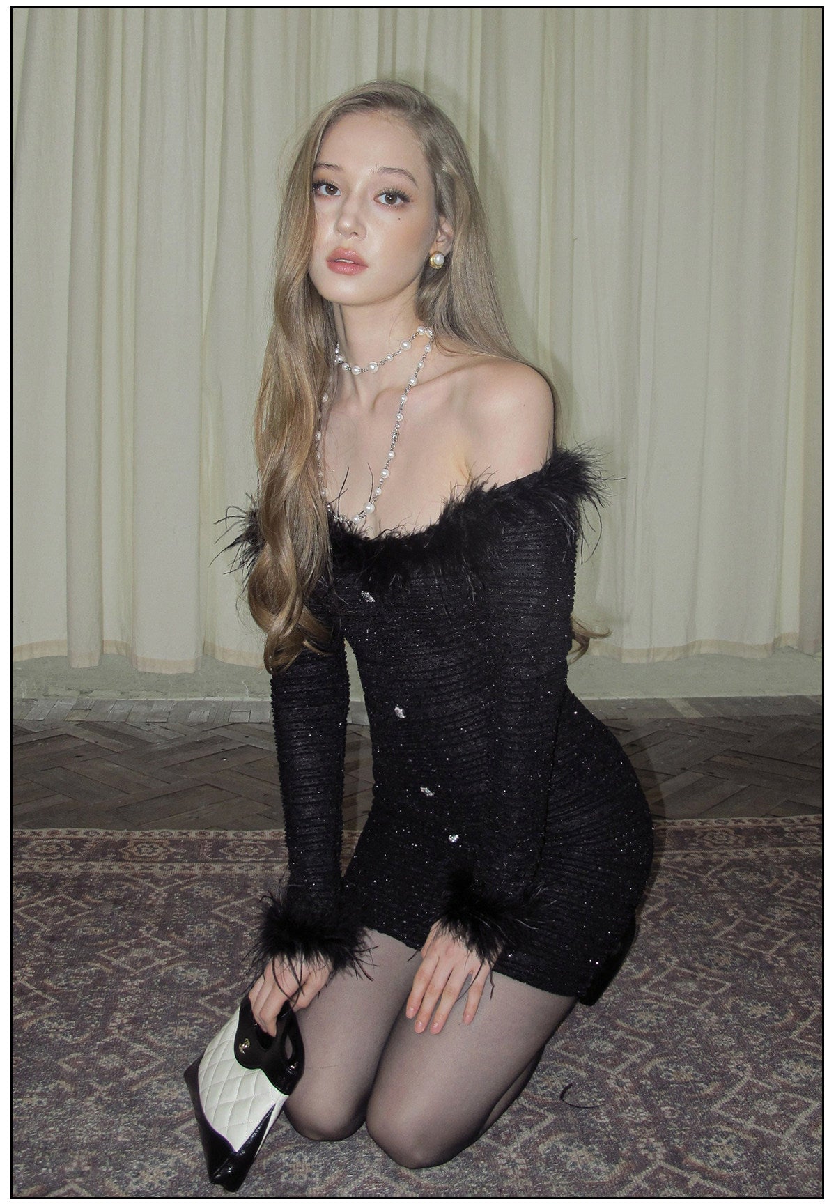 Polyester Dress - Elegant One-Shoulder Design
