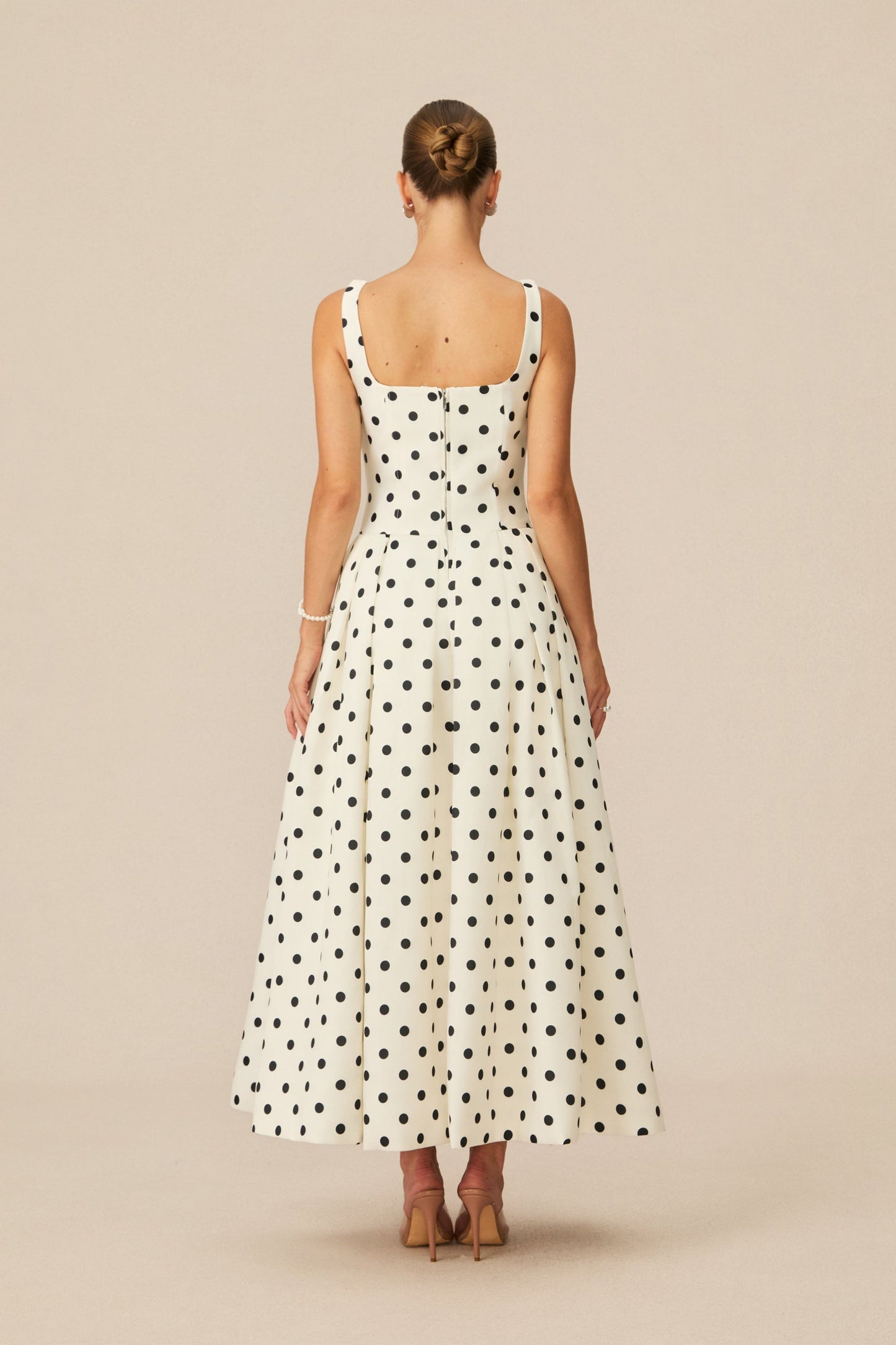 Joy Delightful White Polka Dots Maxi Dress