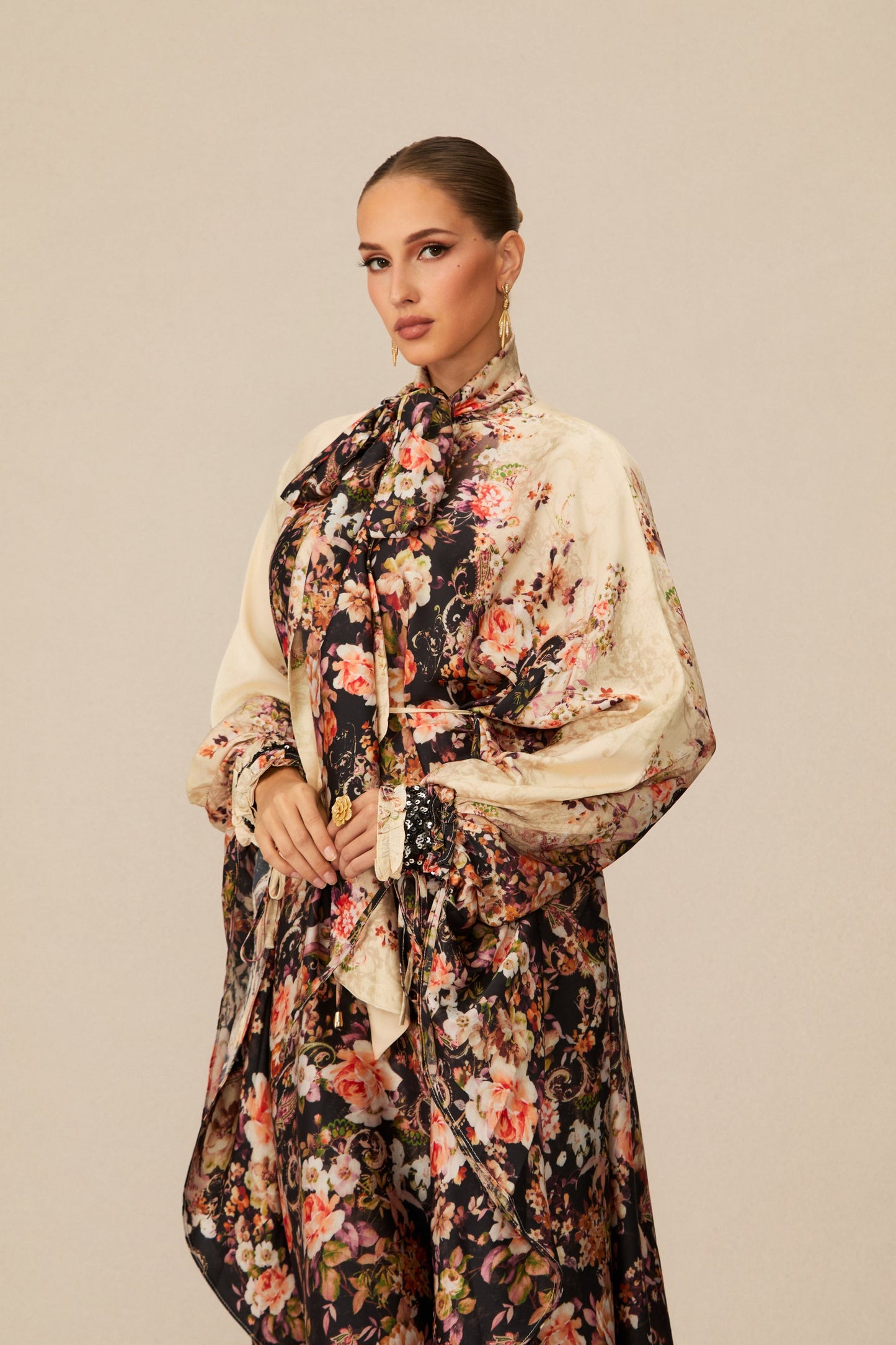 Luna Black Floral Print Maxi Dress