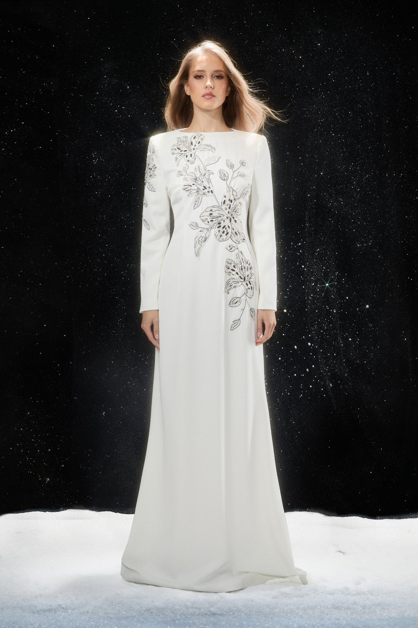 Freya White Floral Embroidered Maxi Dress