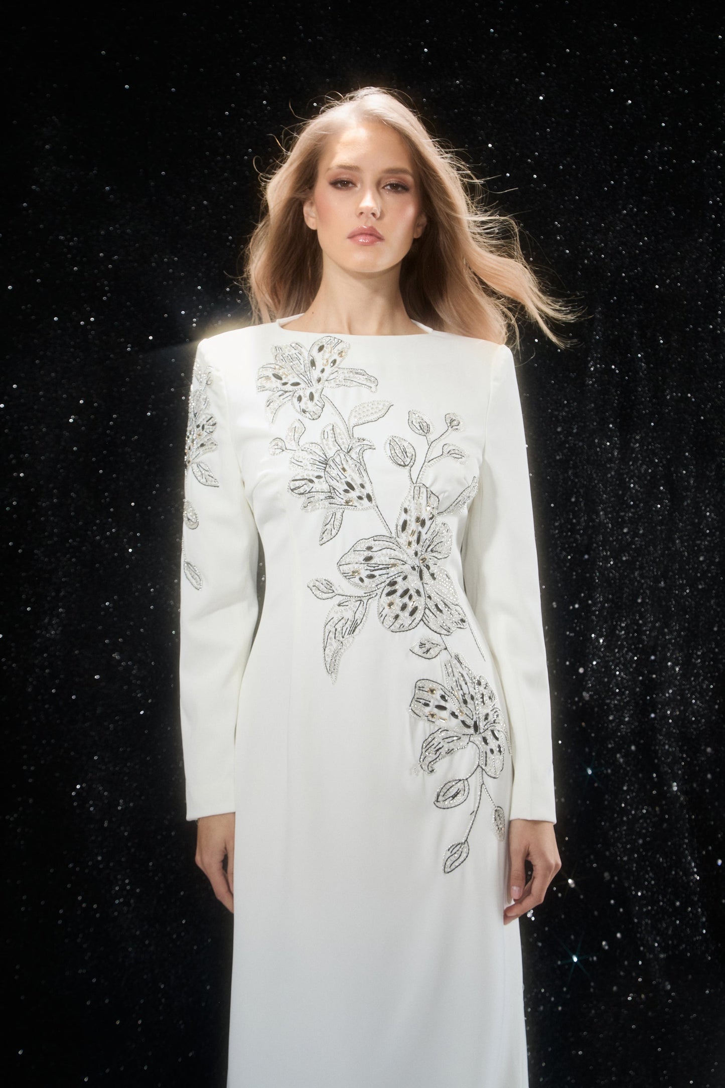 Freya White Floral Embroidered Maxi Dress