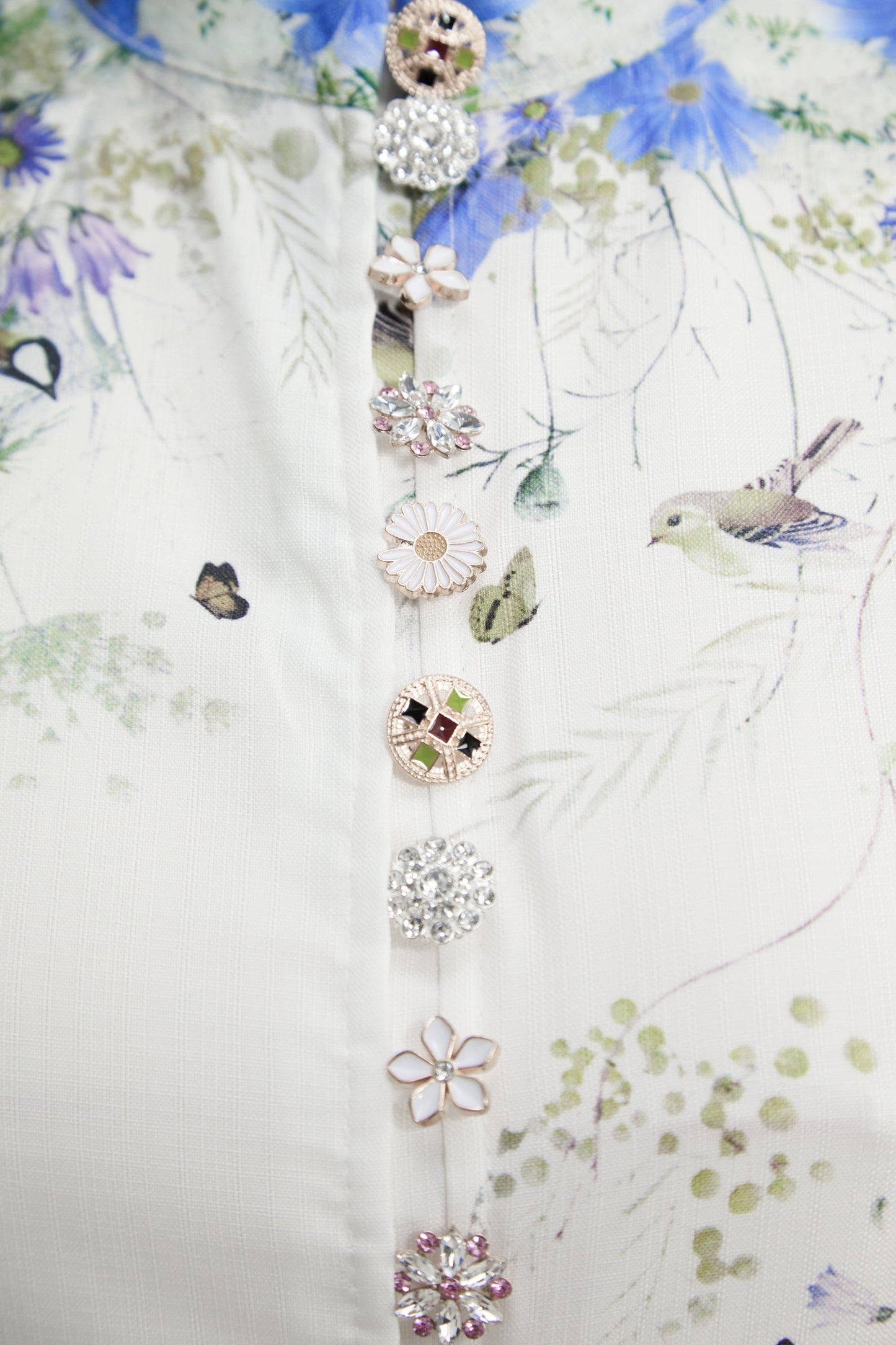 Nadia Exquisite White Floral Print Balloon Sleeve Maxi Dress