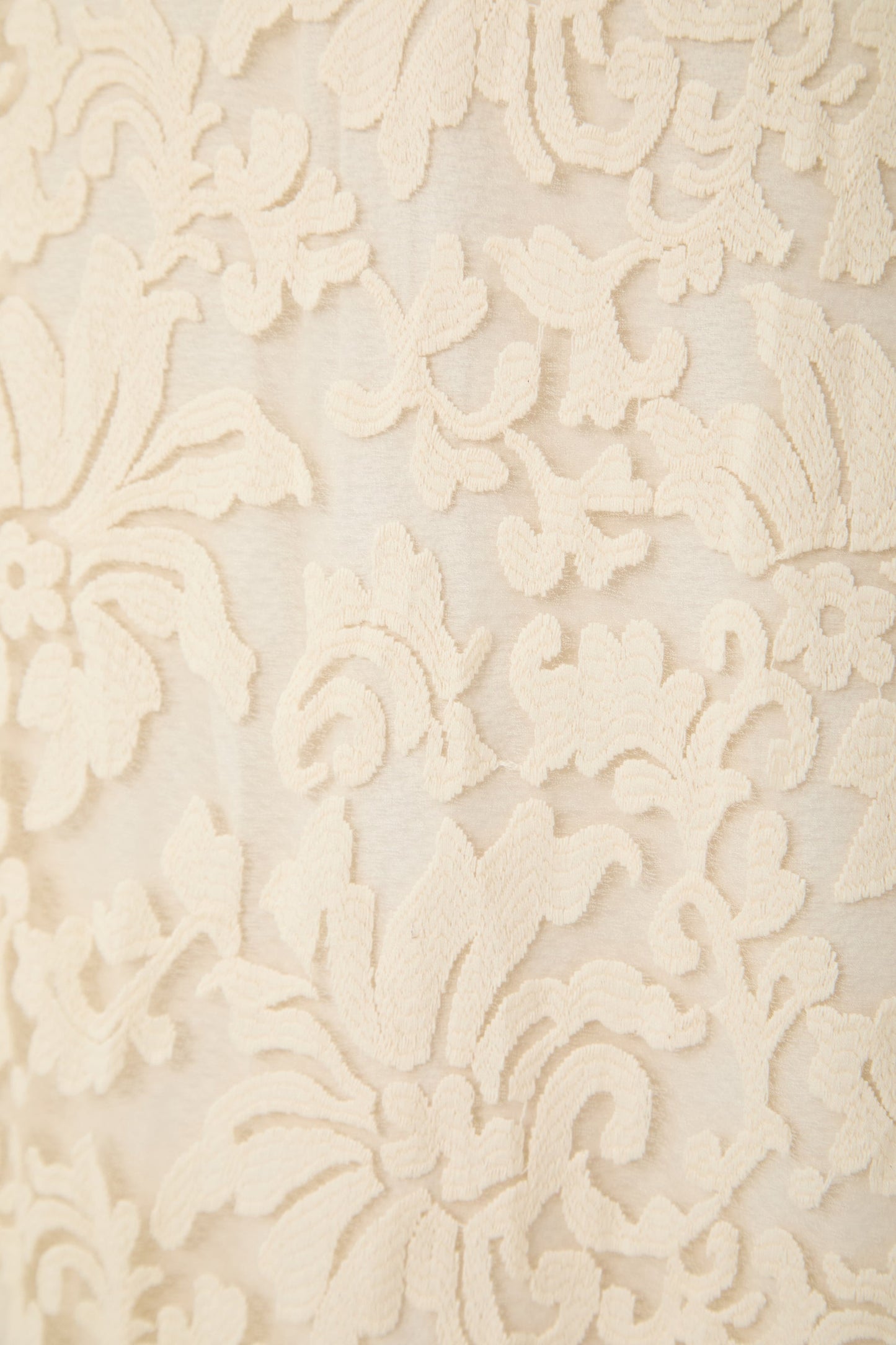 Talia Captivating Beige Sheer Sleeve Floral Lace Top Skirt Set