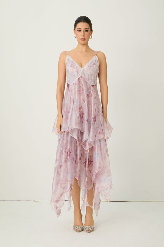 Hazel Pretty Purple Floral Maxi Dress