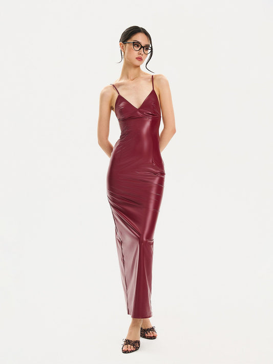 Mulberry Silk Long Dress - Elegant Evening Wear