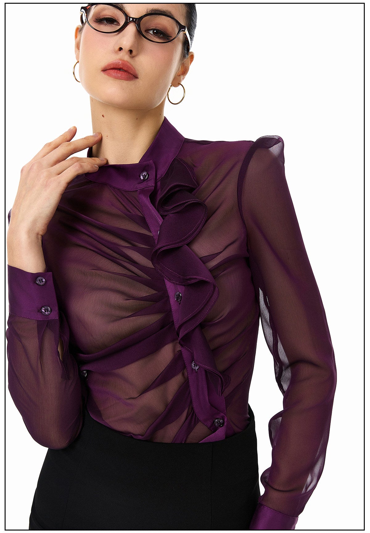Sheer Viscose Blouse - Elegant and Lightweight