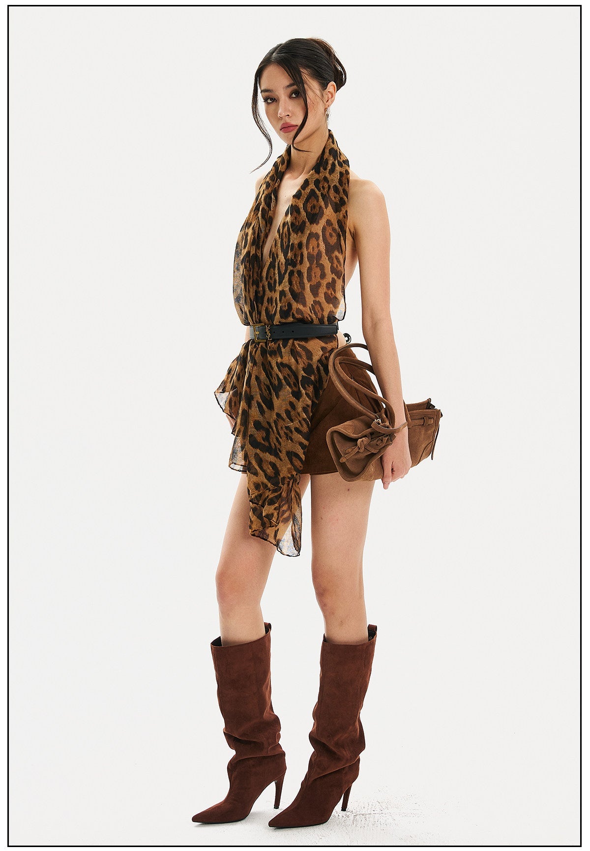 Chiffon Leopard Print Scarf - Versatile and Elegant