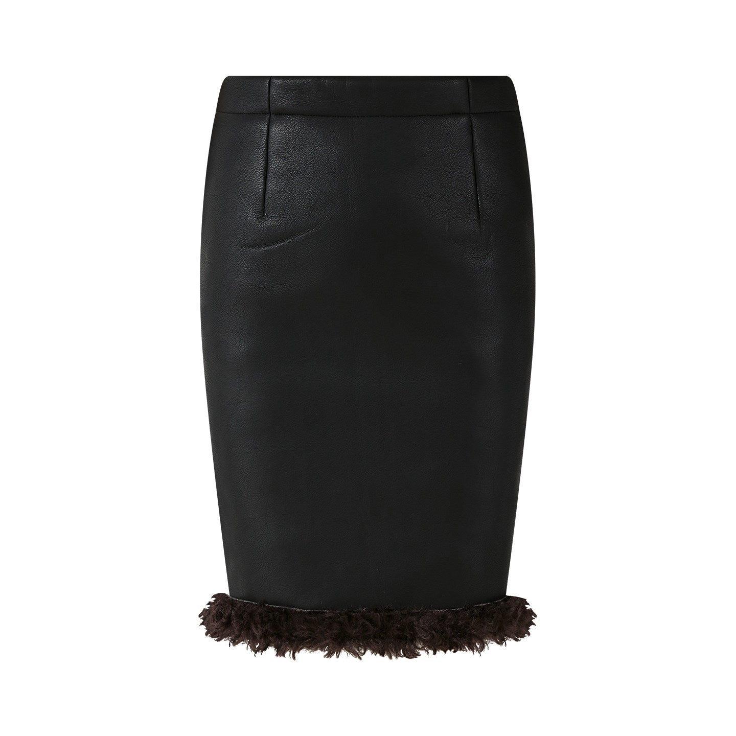 Faux Leather - Stylish Top and Skirt Two-Piece Set