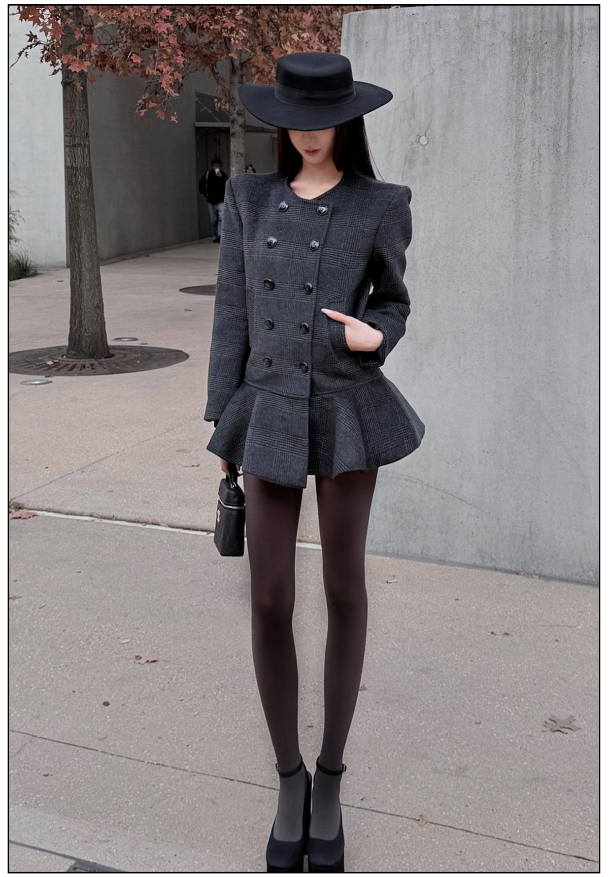 Polyester Coat Set - Elegant Gray