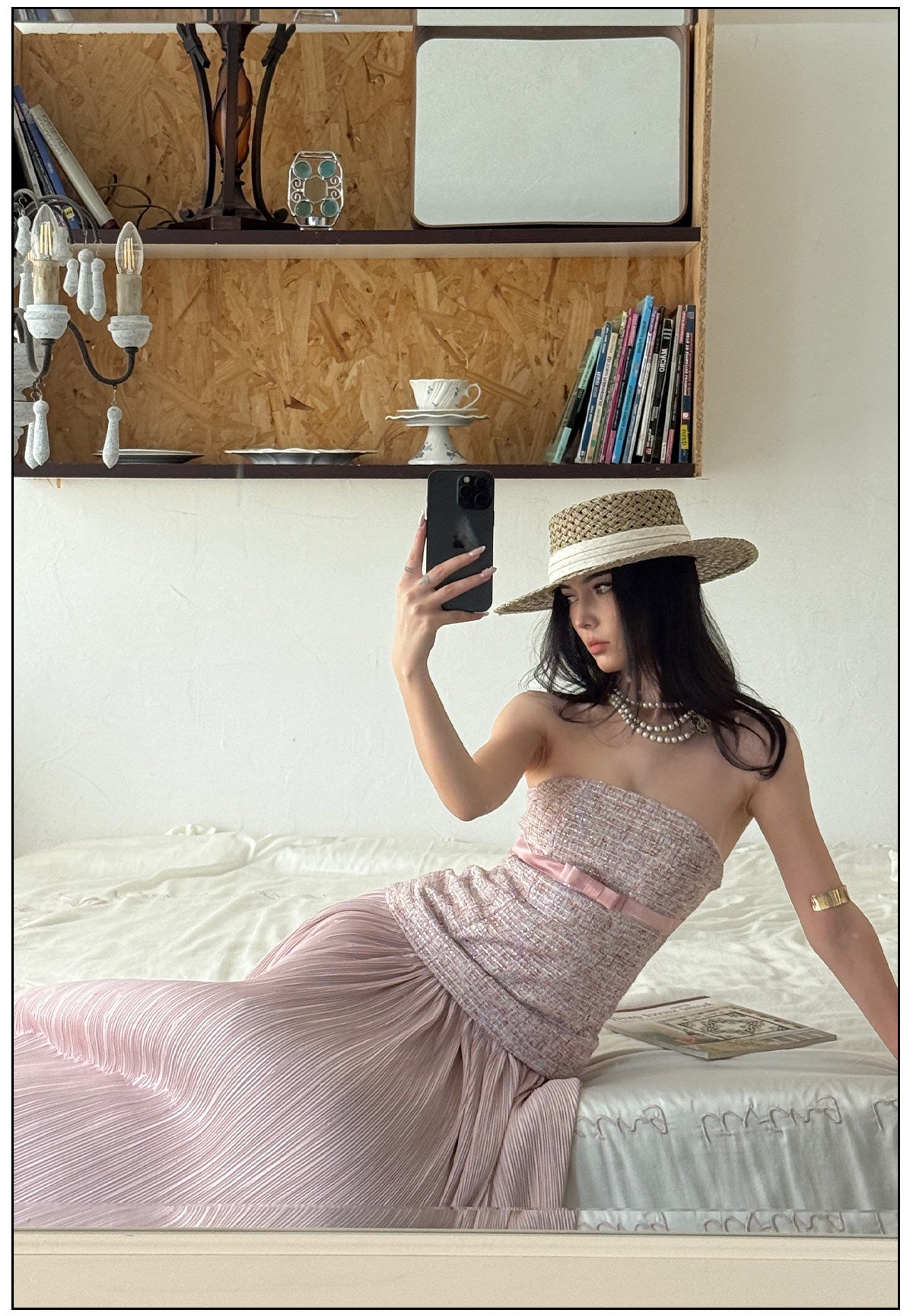 Pink Strapless Dress - Elegant Evening Gown
