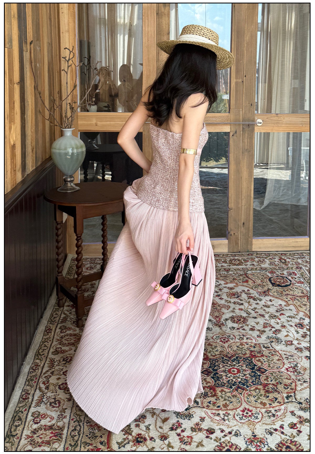 Pink Strapless Dress - Elegant Evening Gown