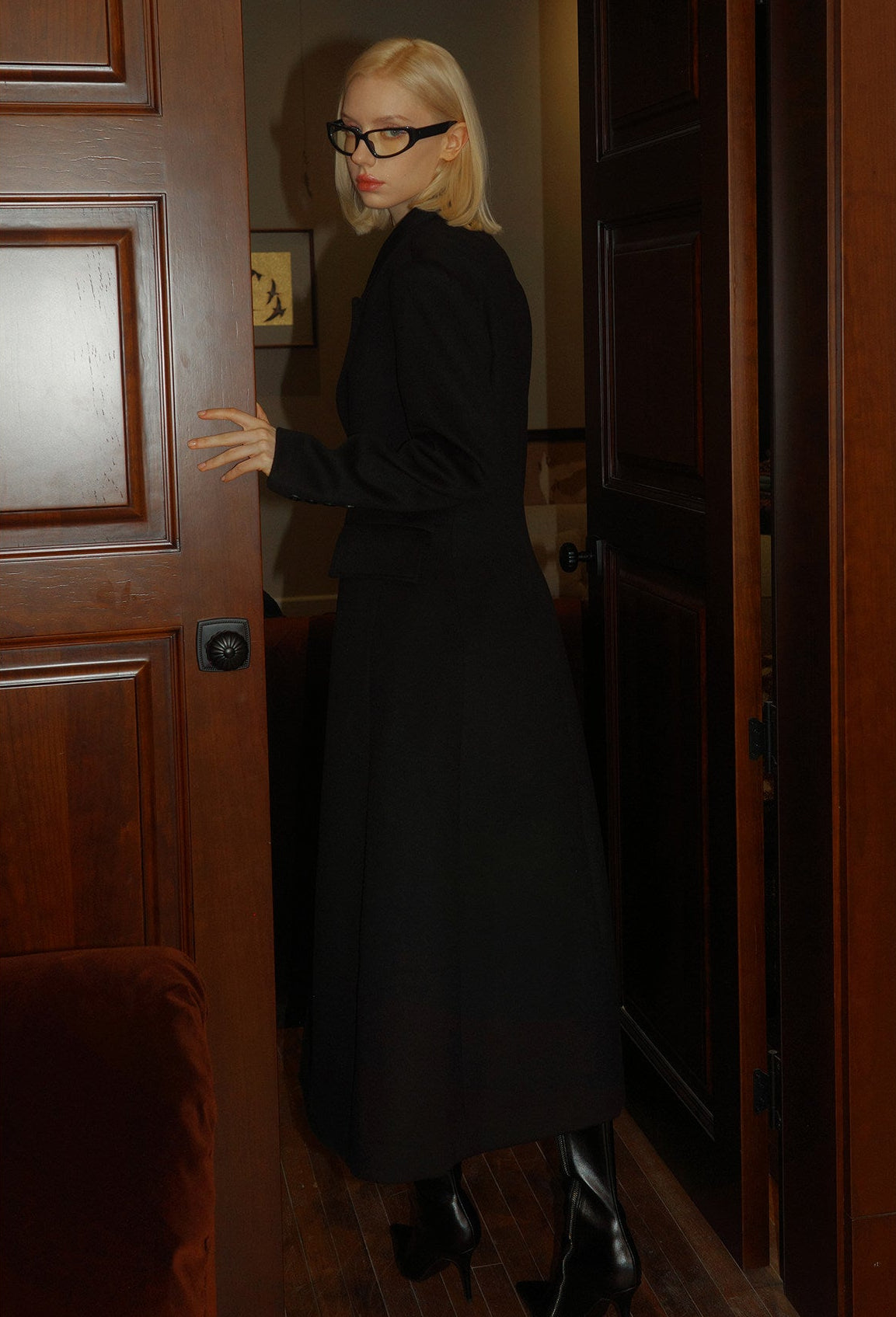 Wool Long Coat - Elegant Minimalist Design