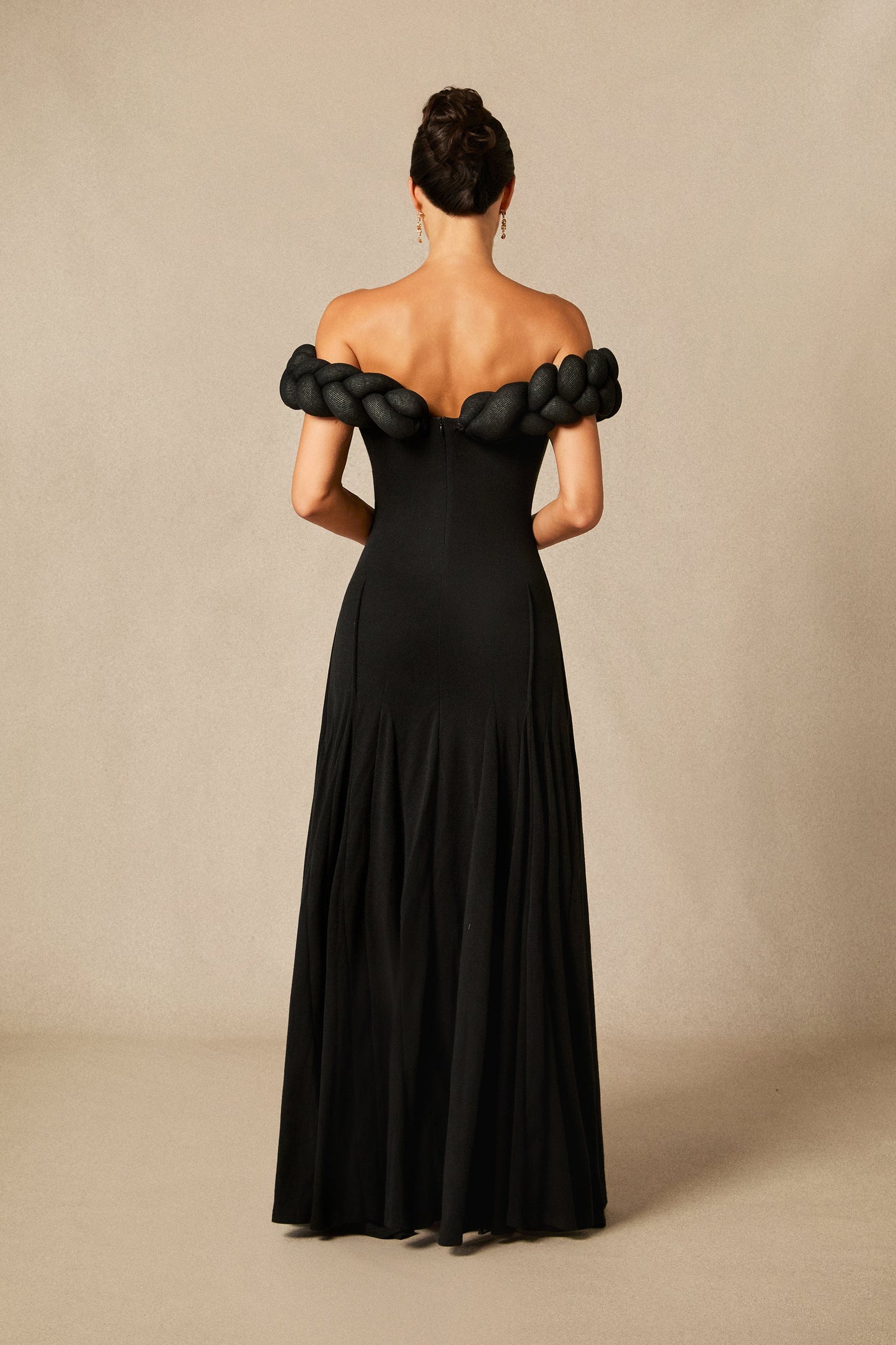 Olivia Off Shoulder Braided Knit Maxi Dress