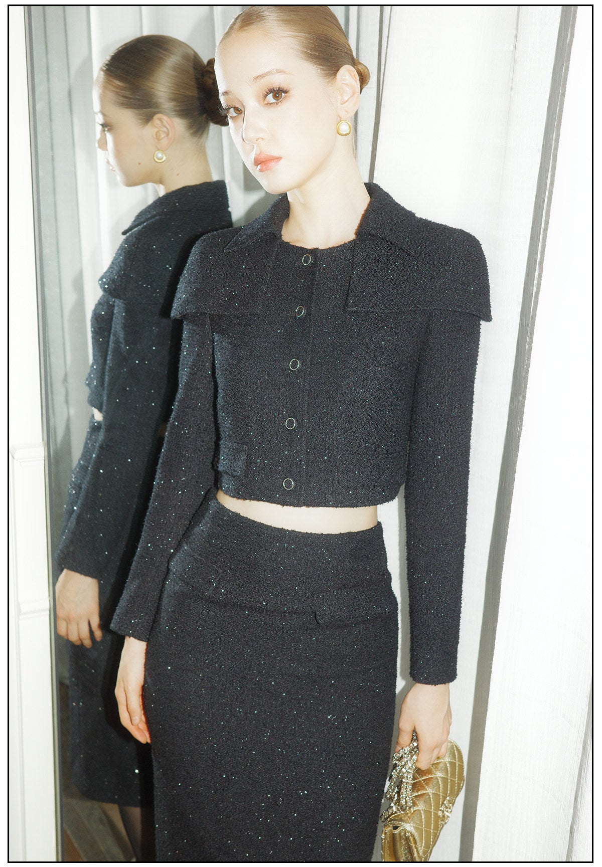 Viscose - Elegant Top and Skirt Two-Piece Set