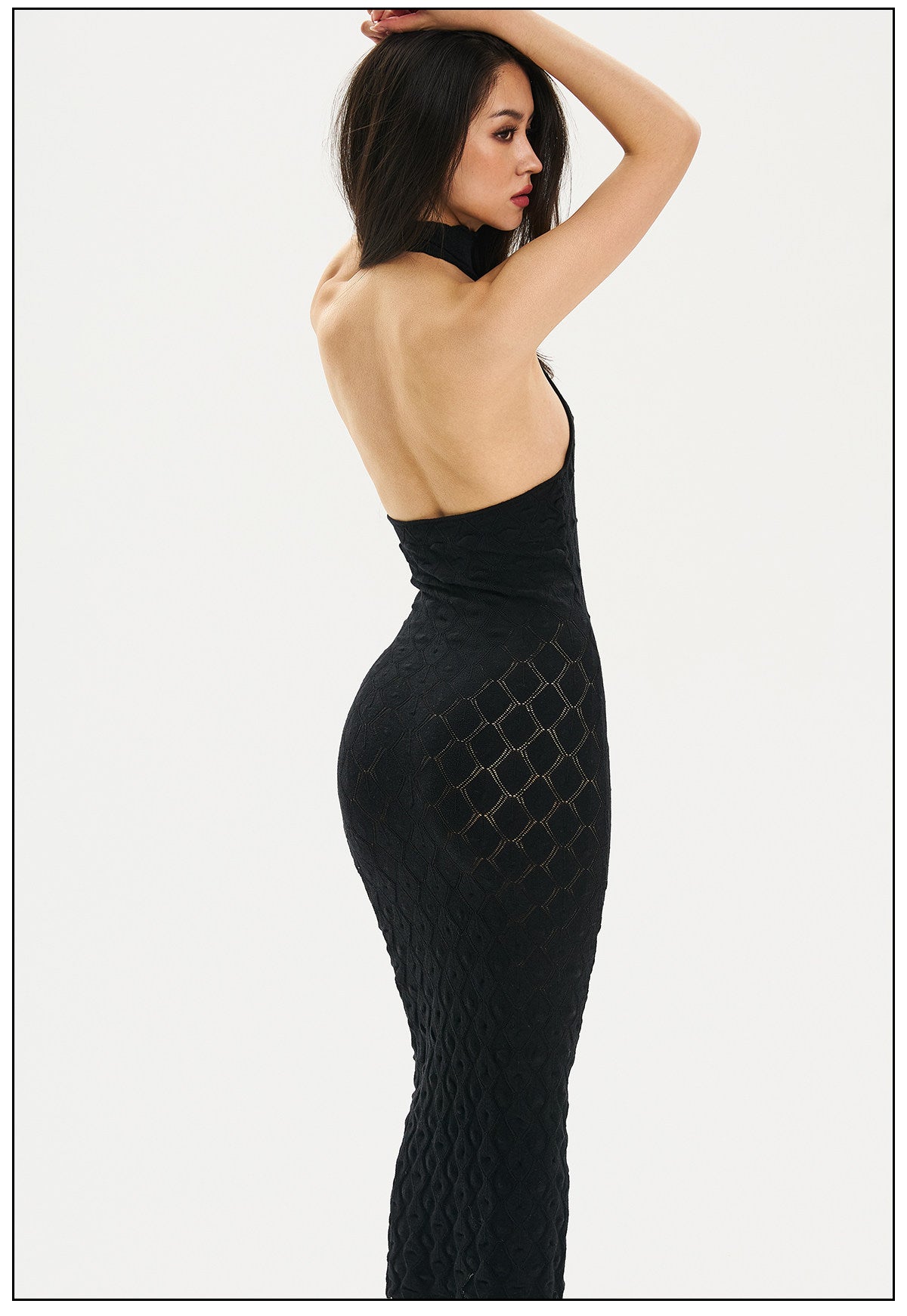 Mulberry Silk Dress - Halter Neck Cut-Out Design