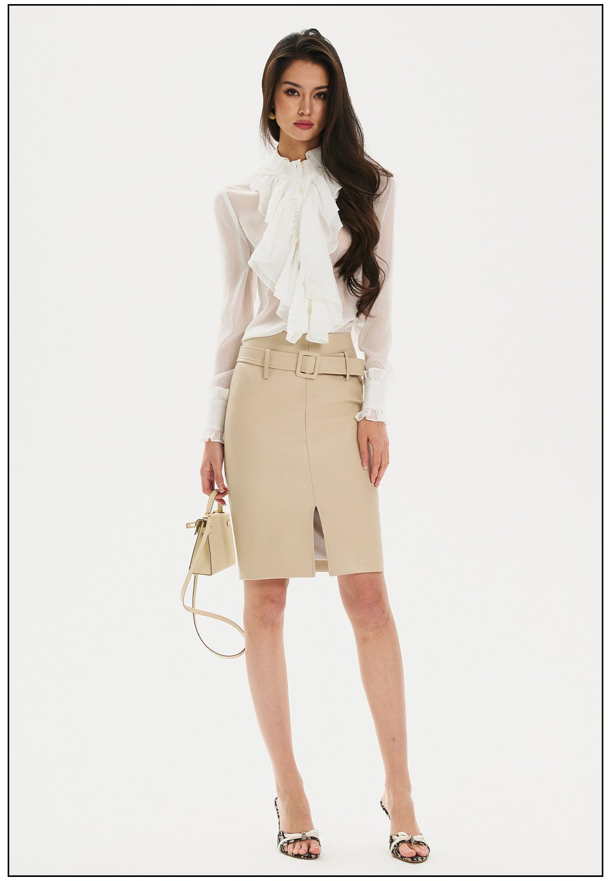 Chiffon Blouse with Ruffle Design