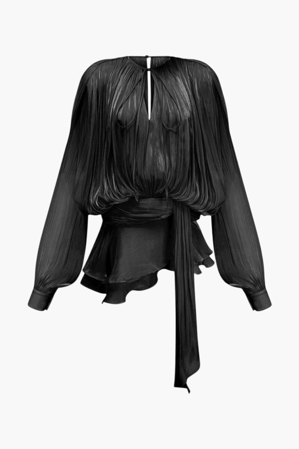 Luna Pleated Ruffle Hem Mini Dress