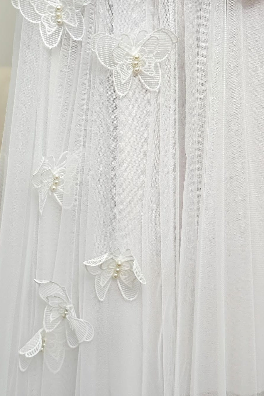 Butterfly Embroidered Lace Maxi Dress