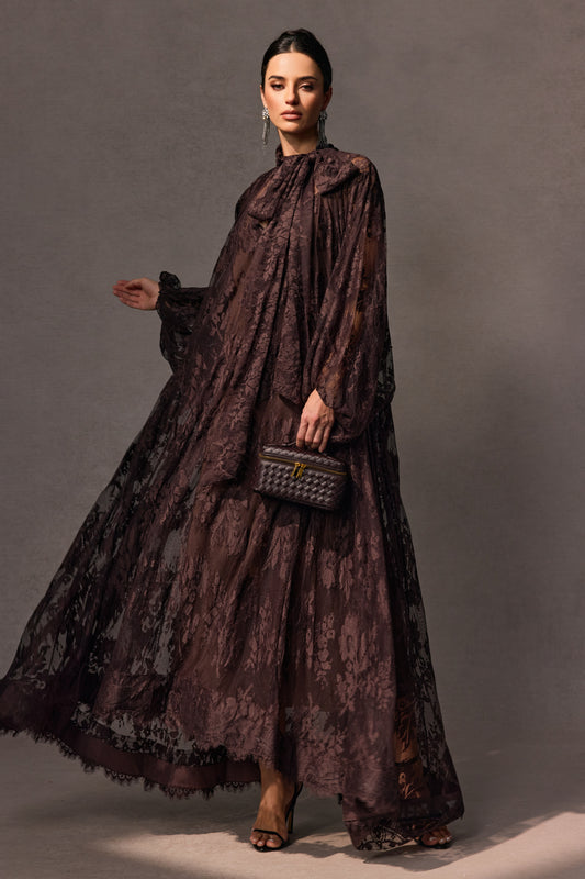 Effortless Luxe Floral Lace Sheer Maxi Dress