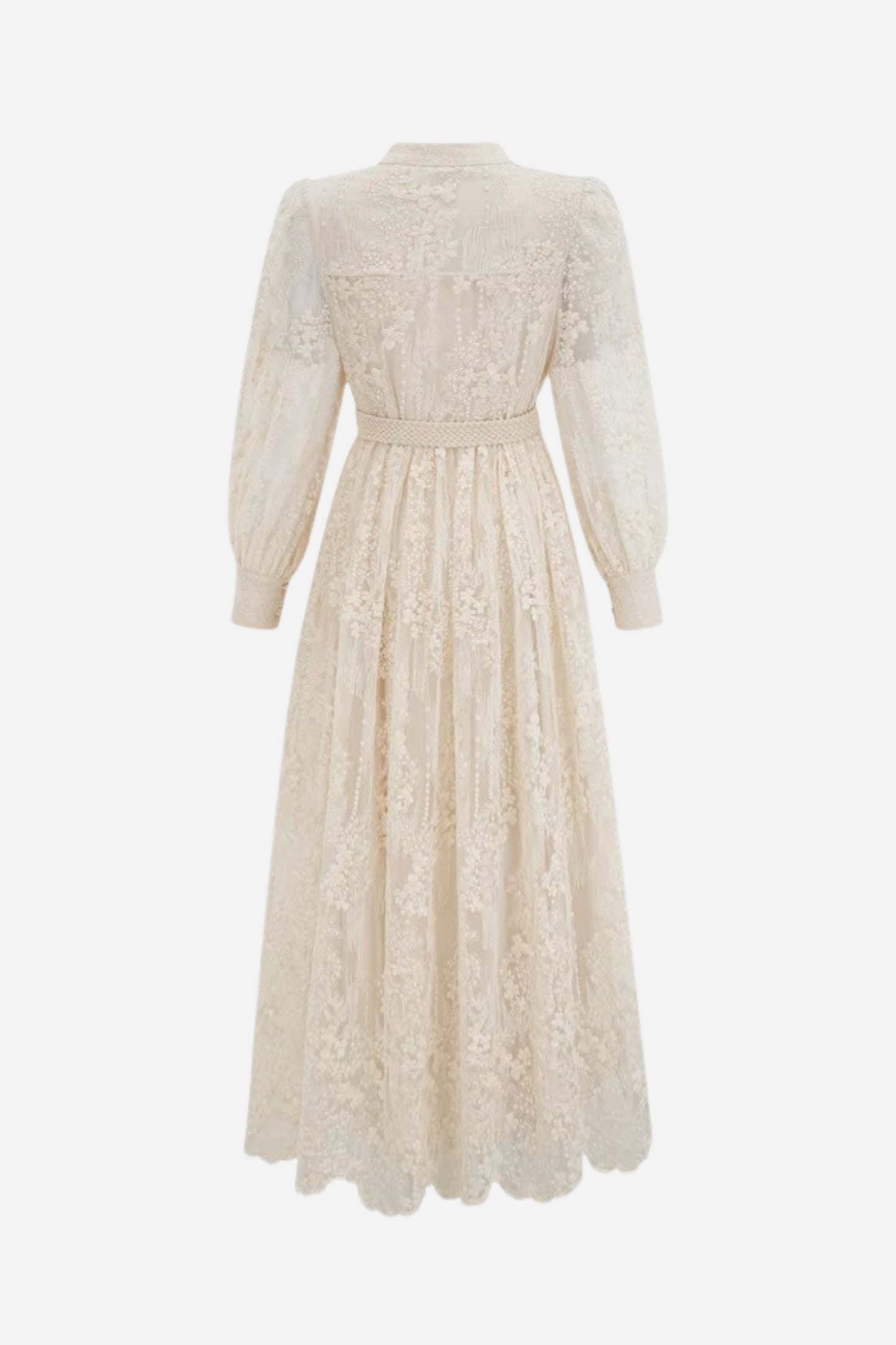 Modern Vintage Sakura Embroidered Lace Midi Dress