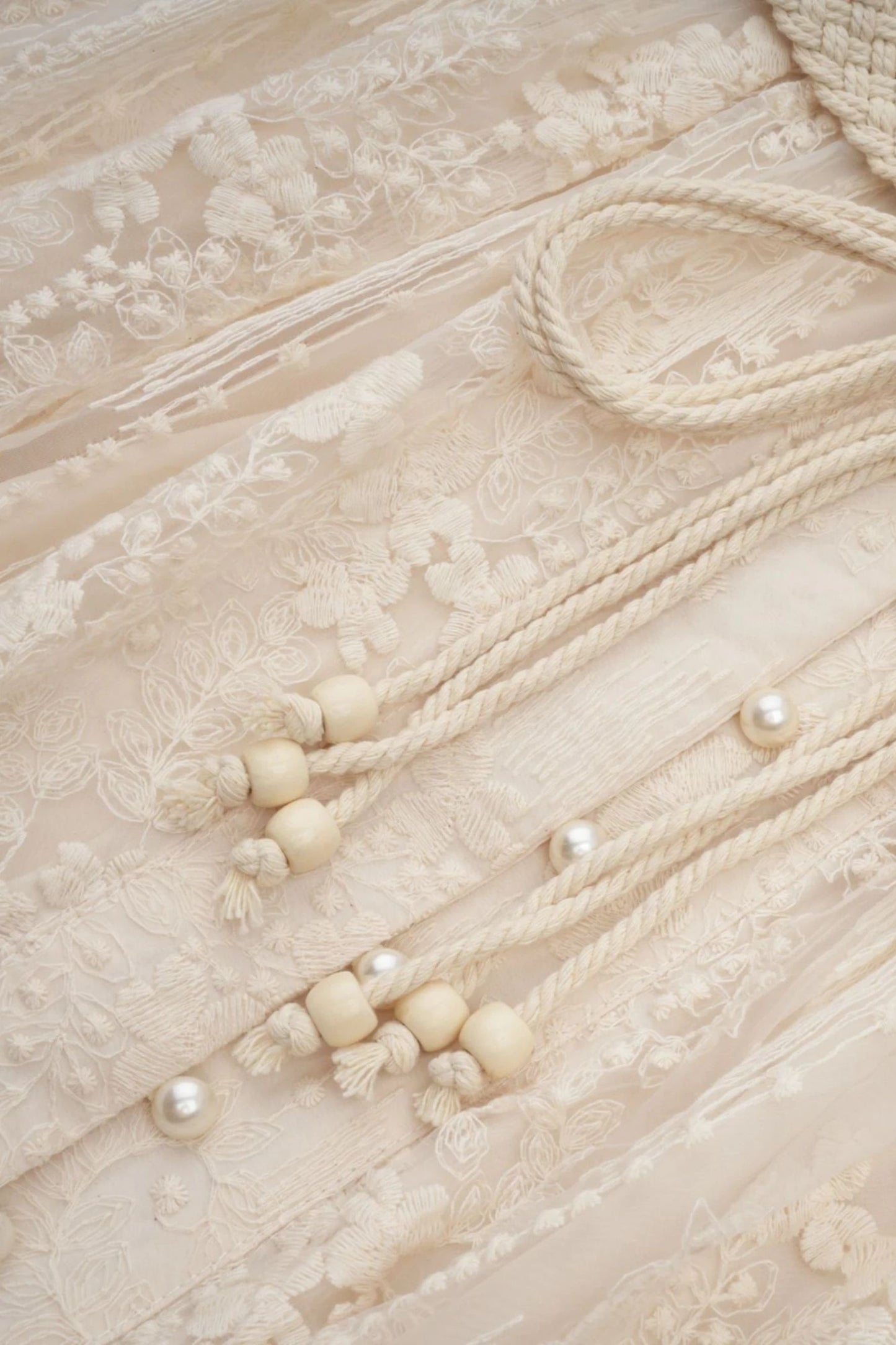 Modern Vintage Sakura Embroidered Lace Midi Dress