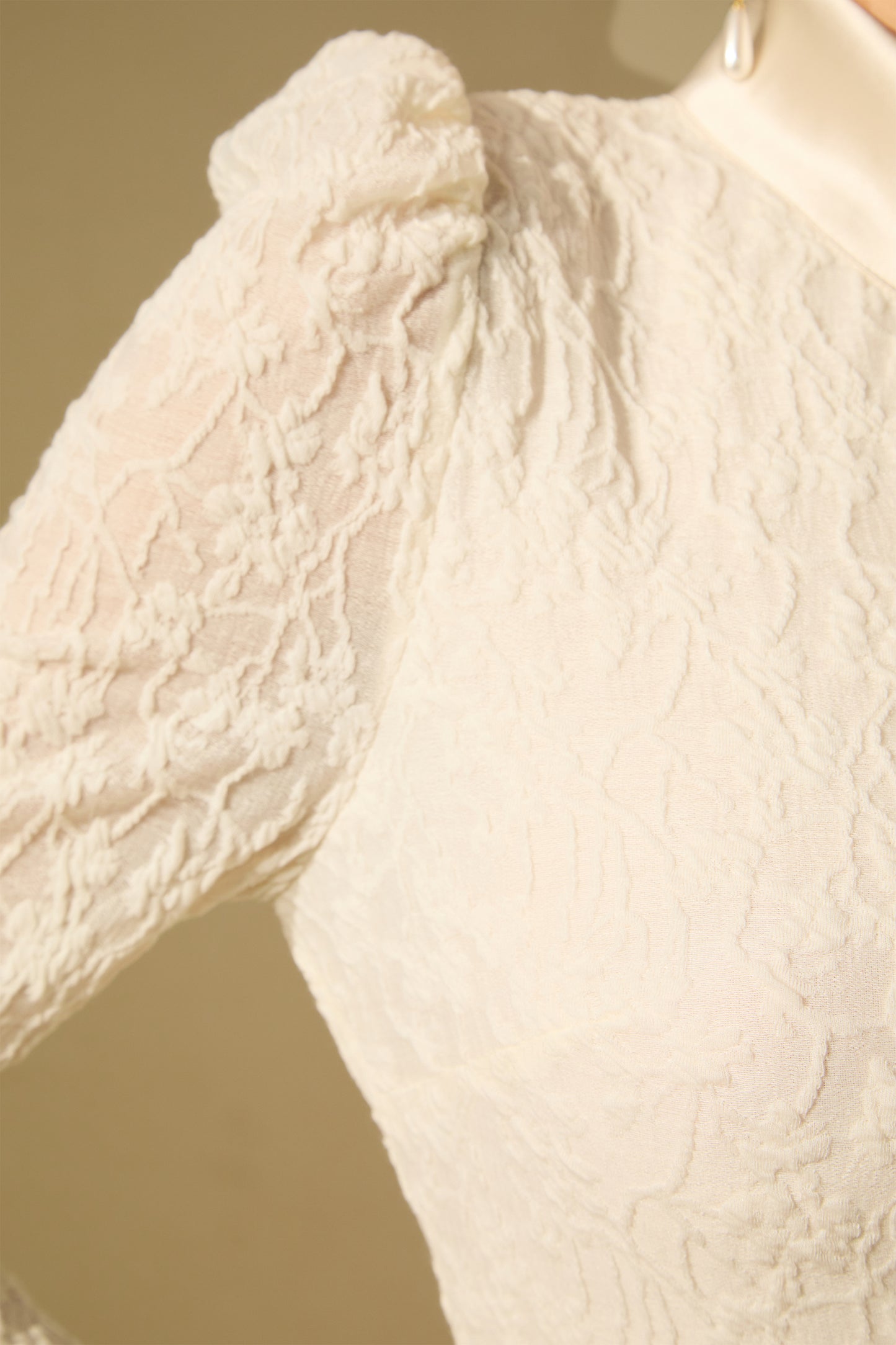 Elegant White Bow Neck Lace Maxi Dress