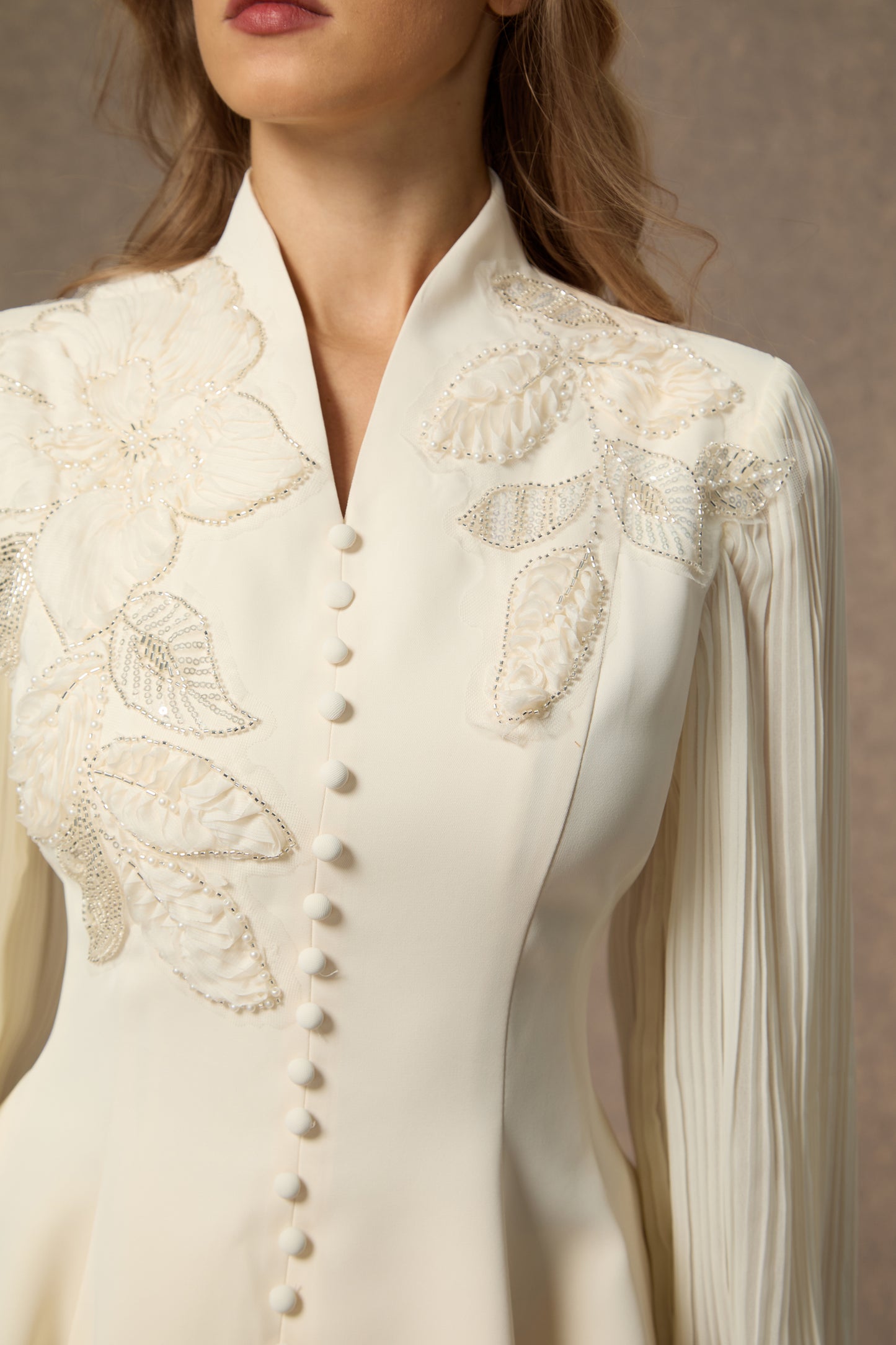 Classy White Floral Embroidered Skirt Set