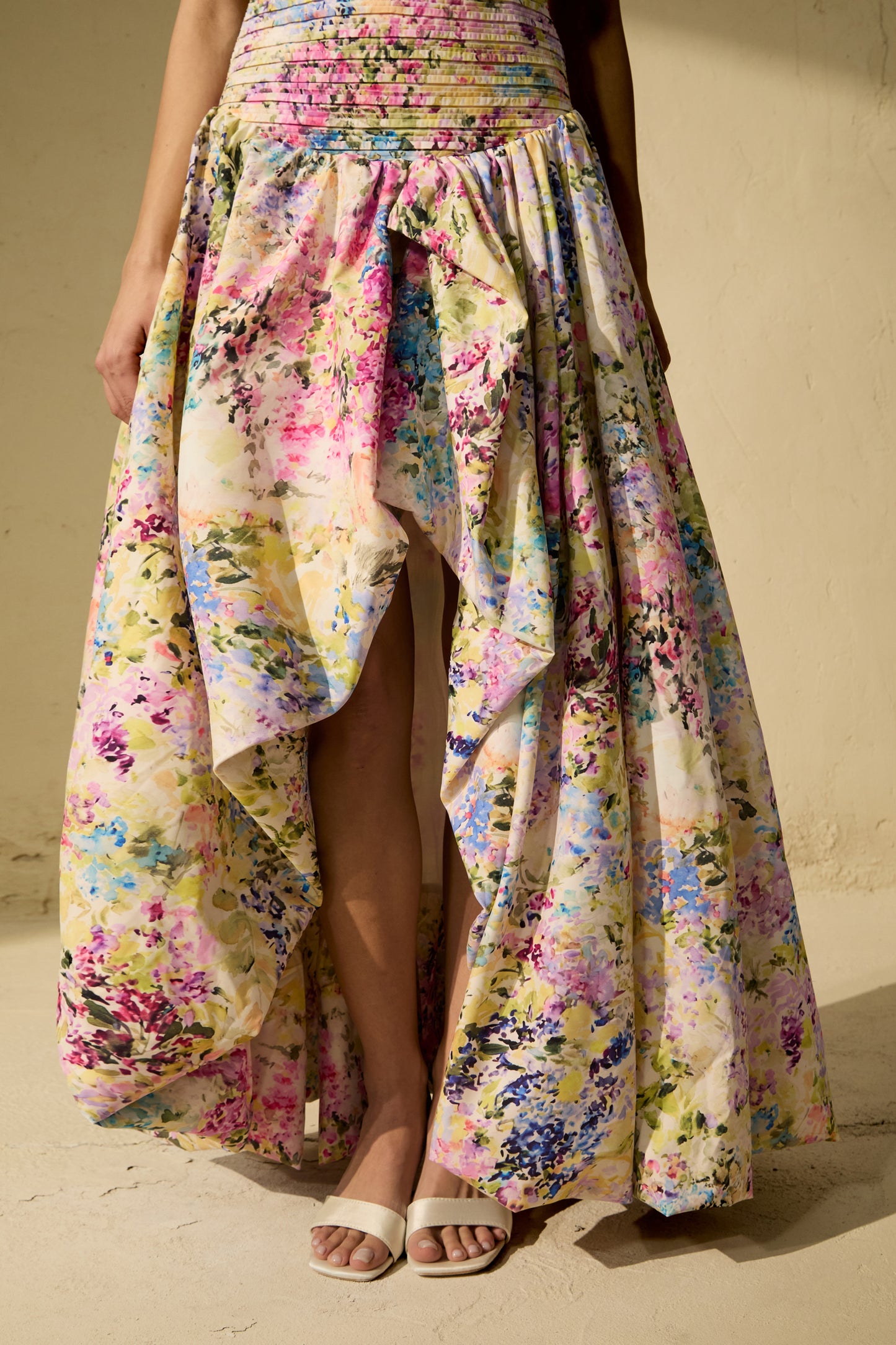 Floral Print Bubble Hem Maxi Dress