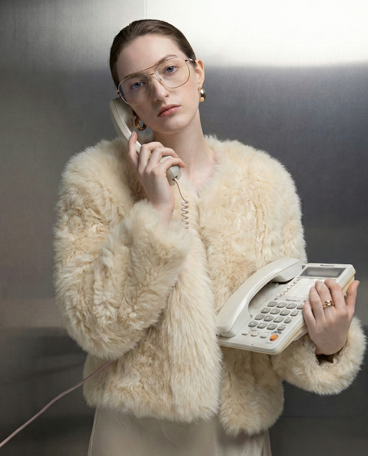 Faux Shearling Winter Coat - French Design Short Style