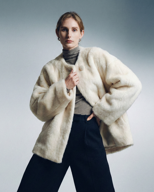 Wool Coat - Loose Fit Single-Sided Design for Winter