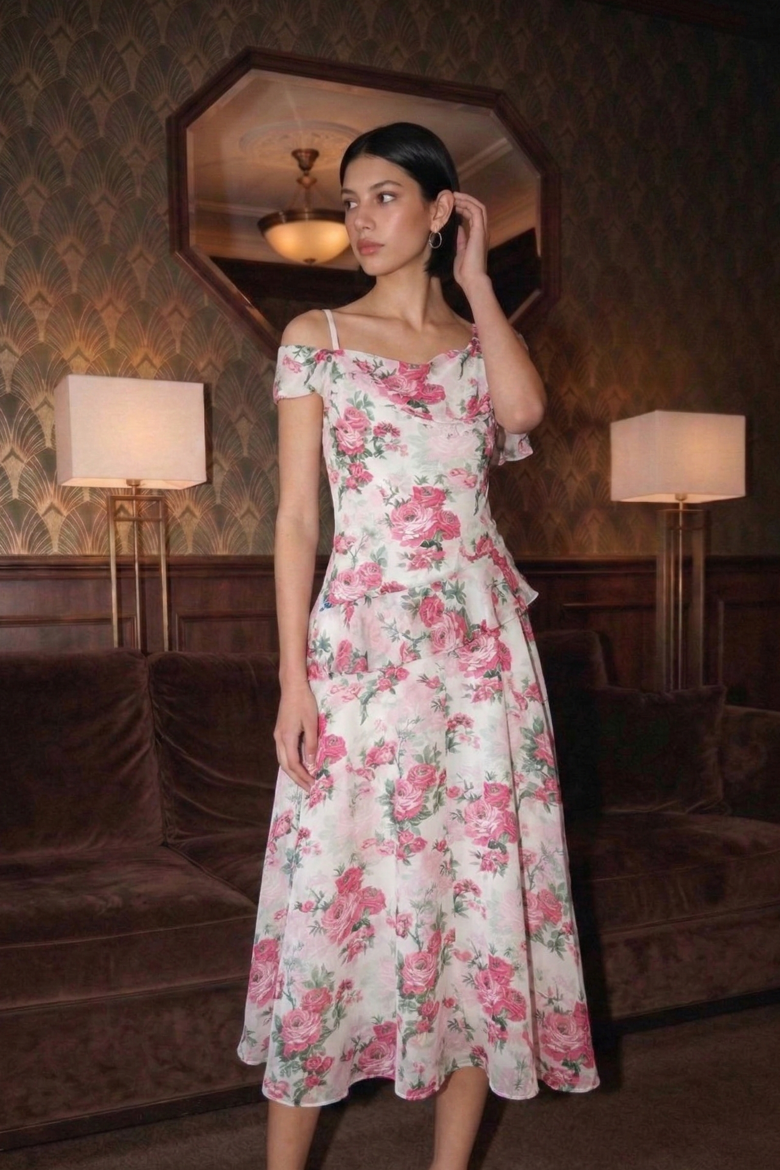 Polyester Asymmetrical Ruffled Spaghetti Strap Dress OIDRO Polyester Asymmetrical Ruffled Spaghetti Strap Dress OIDRO