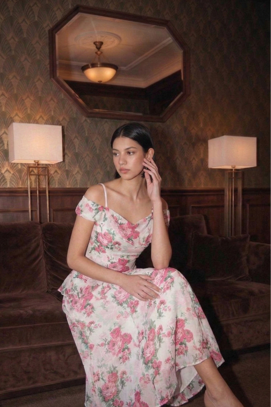 Polyester Asymmetrical Ruffled Spaghetti Strap Dress