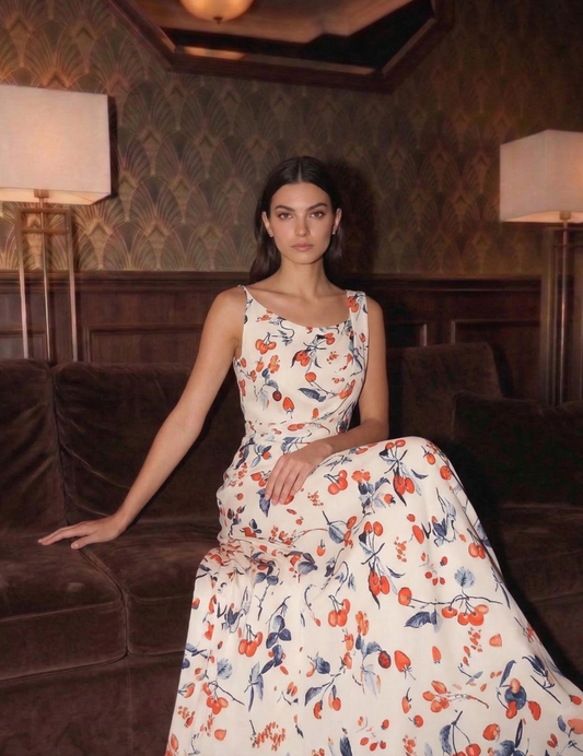 Viscose Summer Dress with Unique Print