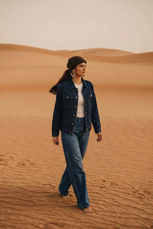 Denim 2-Piece Set - Oversized Jacket and Straight-Leg Jeans